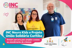 Equipe do INC Neuro Kids e do Projeto União Solidária Curitiba durante encontro no INC