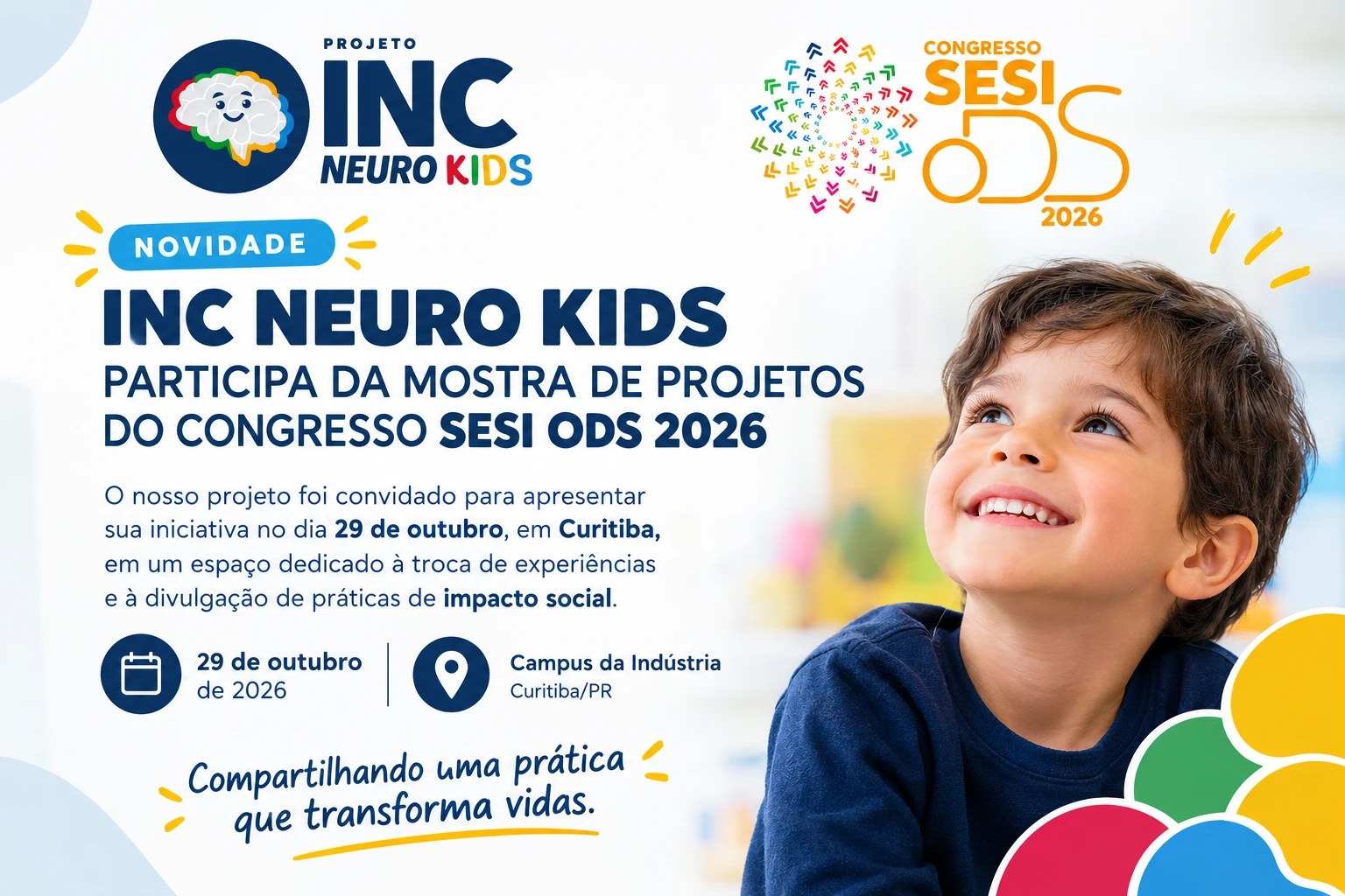 Banner do INC Neuro Kids na Mostra de Projetos do Congresso SESI ODS 2026